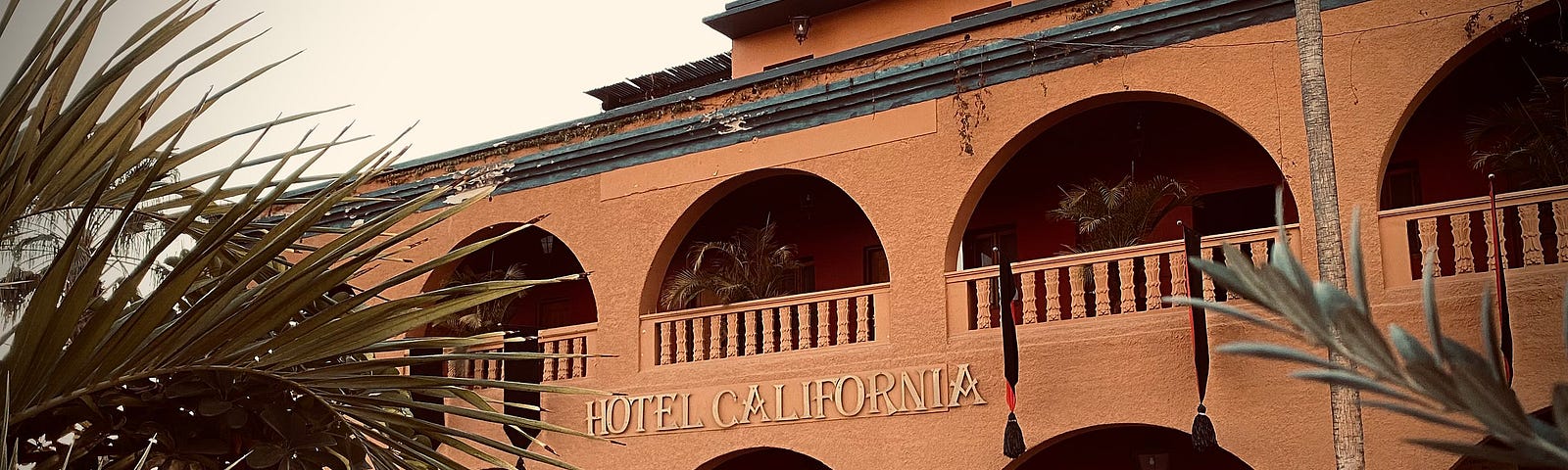 IMAGE: The mythical Hotel California in Todos los Santos, México, which according to The Eagles song, “you can check out any time you like, but you can never leave”