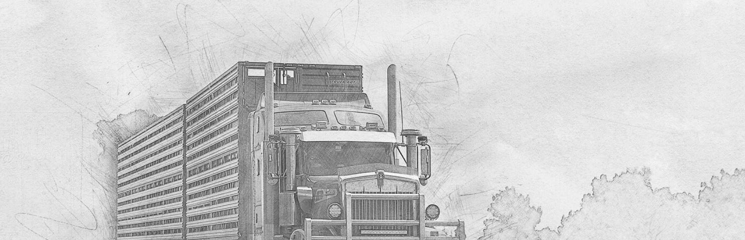 A sketch of a B Double Semi Trailer.