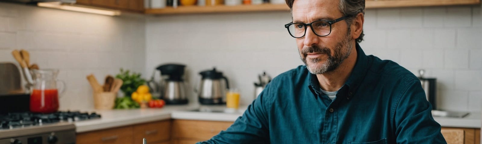 Man sitting down to a healthy hearty meal