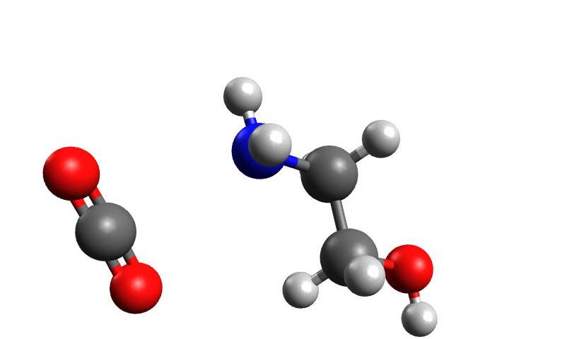 carbon dioxide and MEA molecule conformation for SAPT calculation.