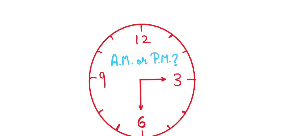 An image of a 12-hour clock asking whether the time is in a.m. or p.m.