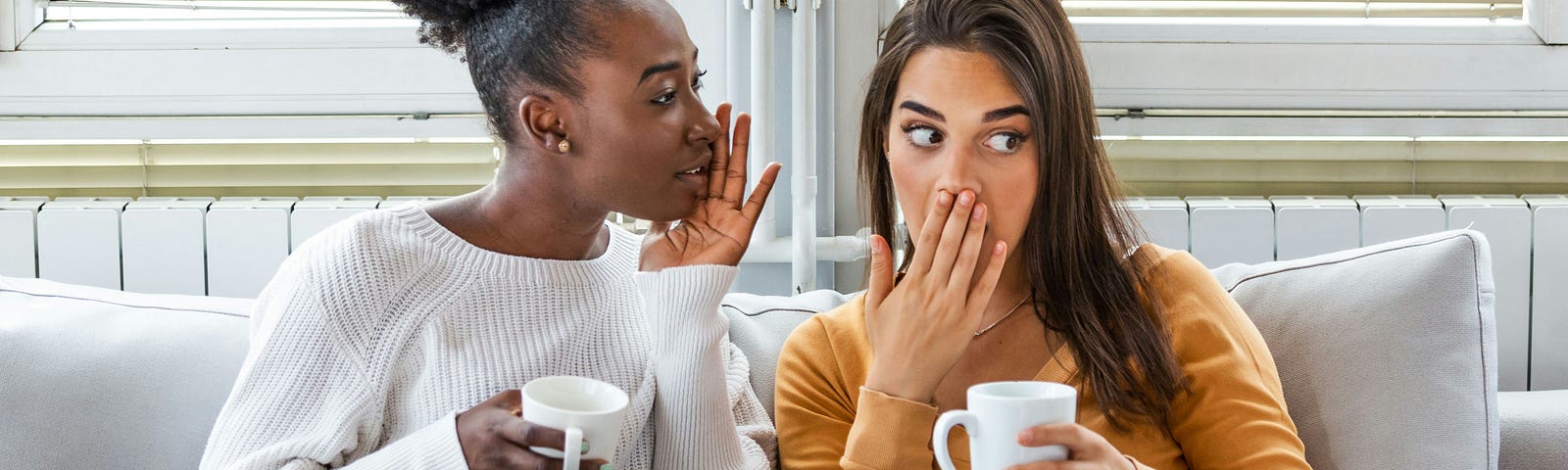 Two women gossiping