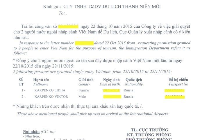 Nhận làm công văn nhập cảnh vào Việt Nam gấp từ 2 đến 8 giờ