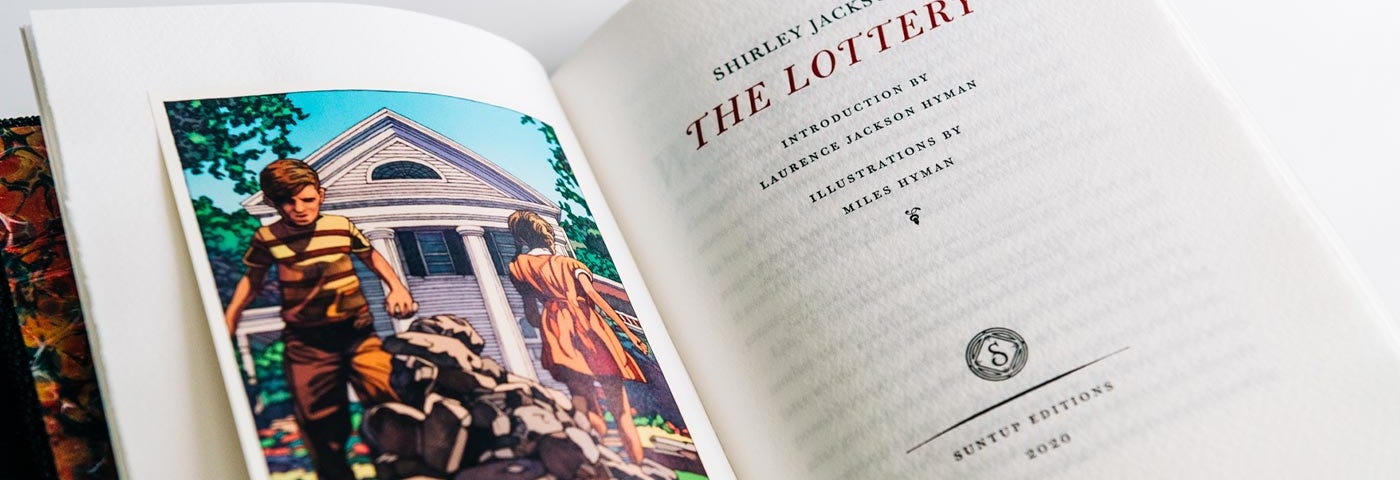 Title page of the Suntup Editions graphic adaptation of “The Lottery”