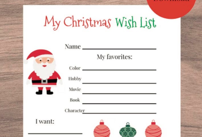 photo of a ‘My Christmas Wish List’ poster