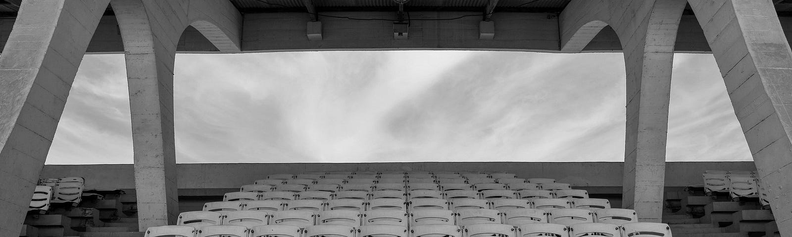 Empty seats in a sports stadium