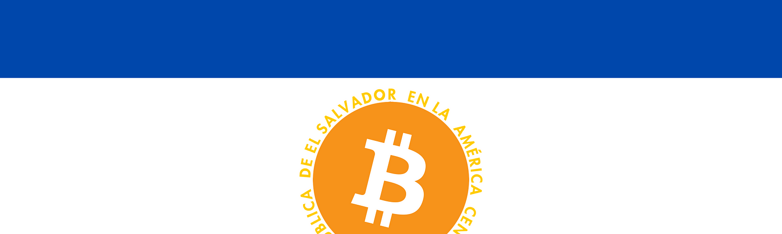 El Salvador’s flag with Bitcoin symbol in the center.