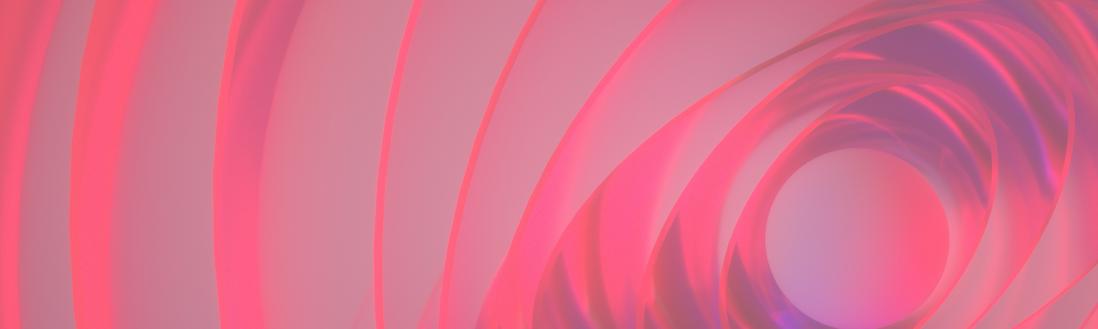 Abstract image of a tunnel-like lens, colored in pink tones.
