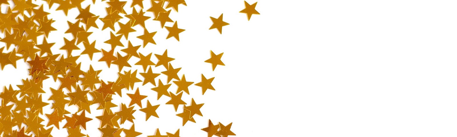 A cascade of gold stars