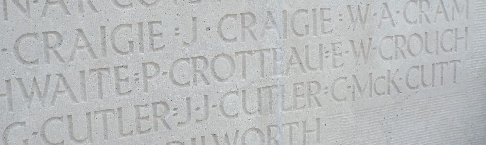 John James Cutler remembered at the Canadian National Vimy Memorial (Image: Miles Etherton)