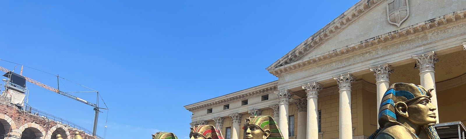 Sets for Aida in Piazza Bra at the Verona Arena. Photo by author