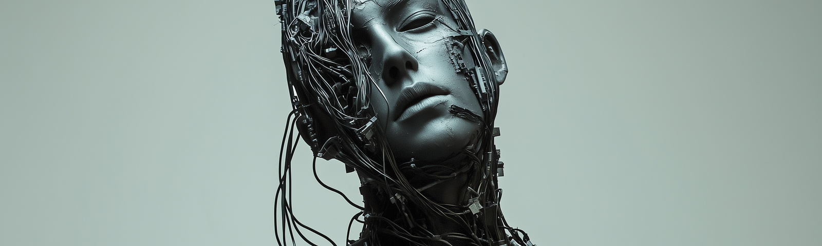 a person made up of wires and connections