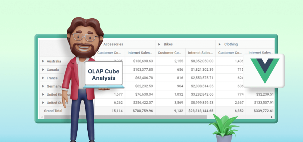 Easily Handle OLAP Cube Data using Vue Pivot Table