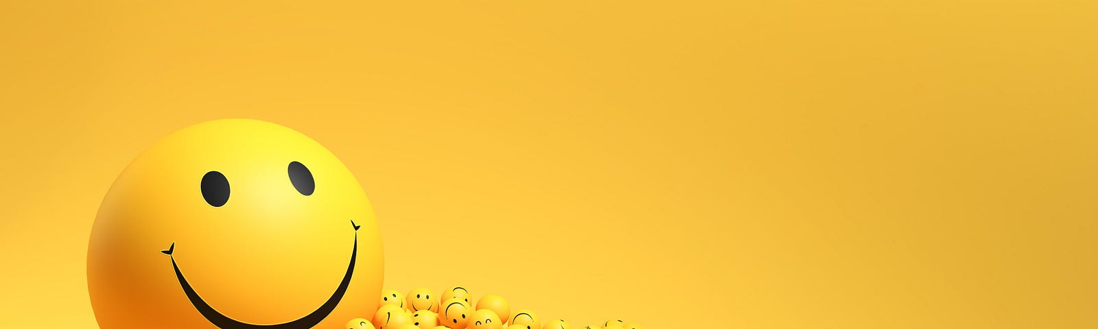 Smile emojis on a yellow background.