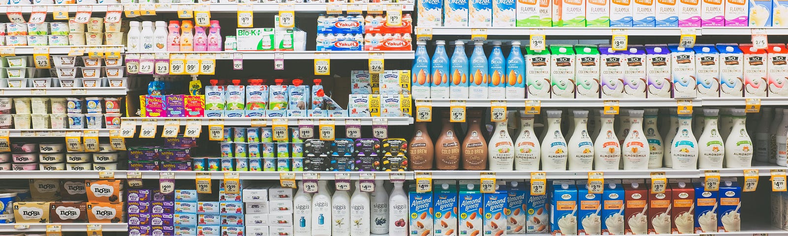 A shop selling groceries such as milk and juice