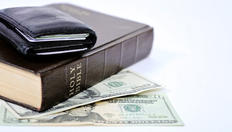 Bible, money & wallet