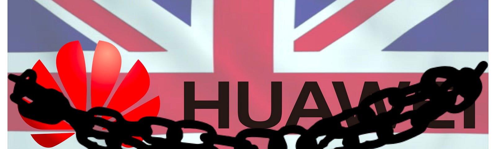 IMAGE: Huawei and lock over UK flag