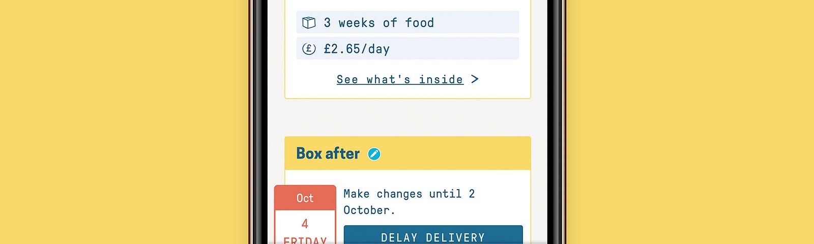 How the Butternut Box in account navigation looks today.