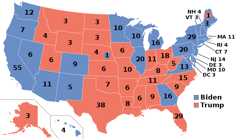 Map of the 2020 presidential election result.