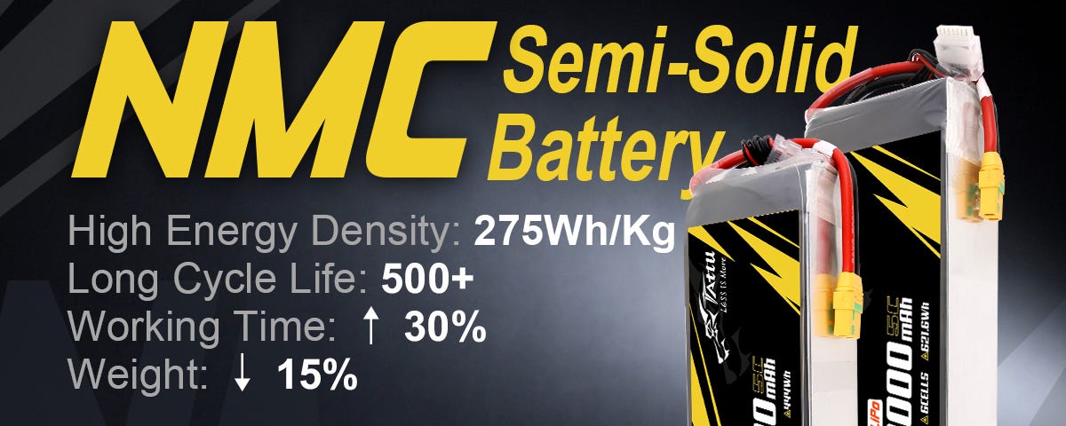 High energy density lipo battery for drone — Tattu NMC Semi Solid Battery