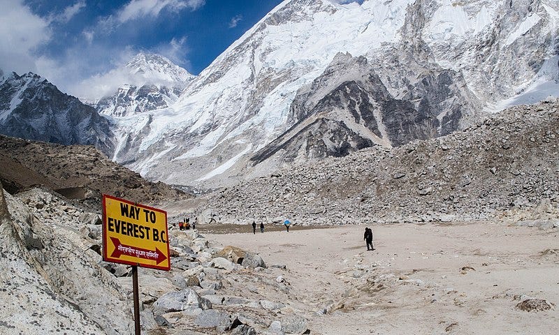 Sign leading to Everest base camp