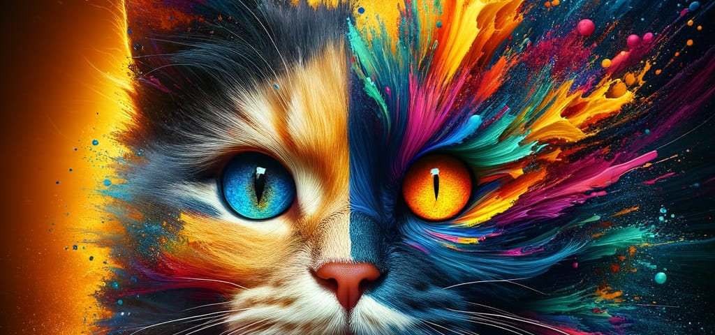 Technicolour cat, art