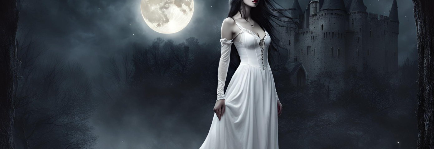 Dark fantasy image: The Moon, The Maiden, The Castle