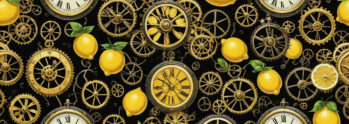 Artists impression of clockwork lemons, fantasy