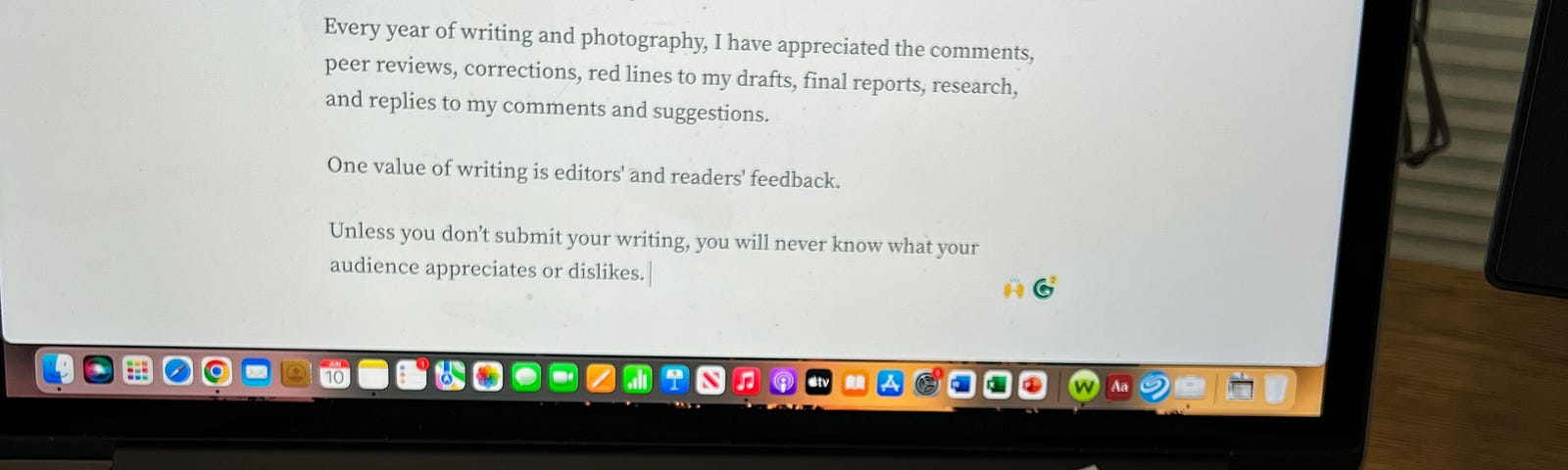 Notes on comments and replies for my responses to photographers and writers.