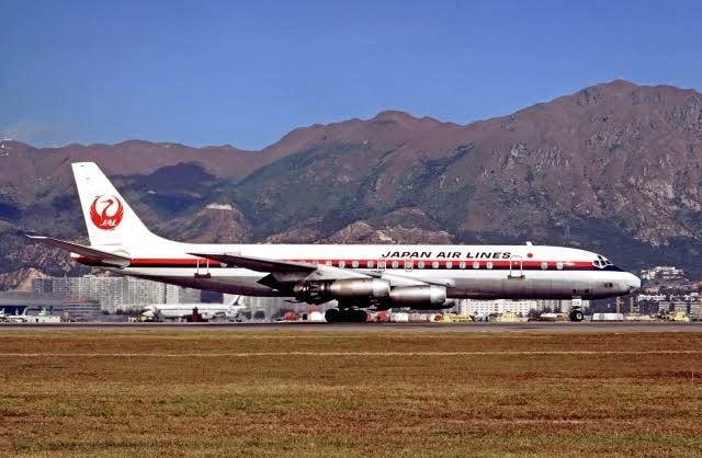 JAL McDonnell Douglas DC-8 on a runway