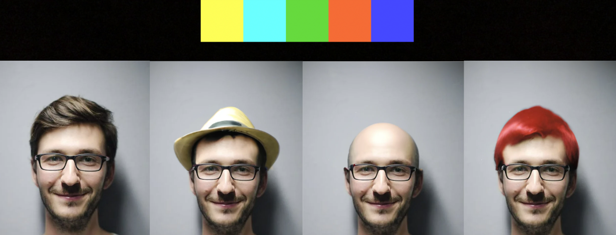 A collage of similar image of guy edited by Artificial intelligence to change it’s hairstyle