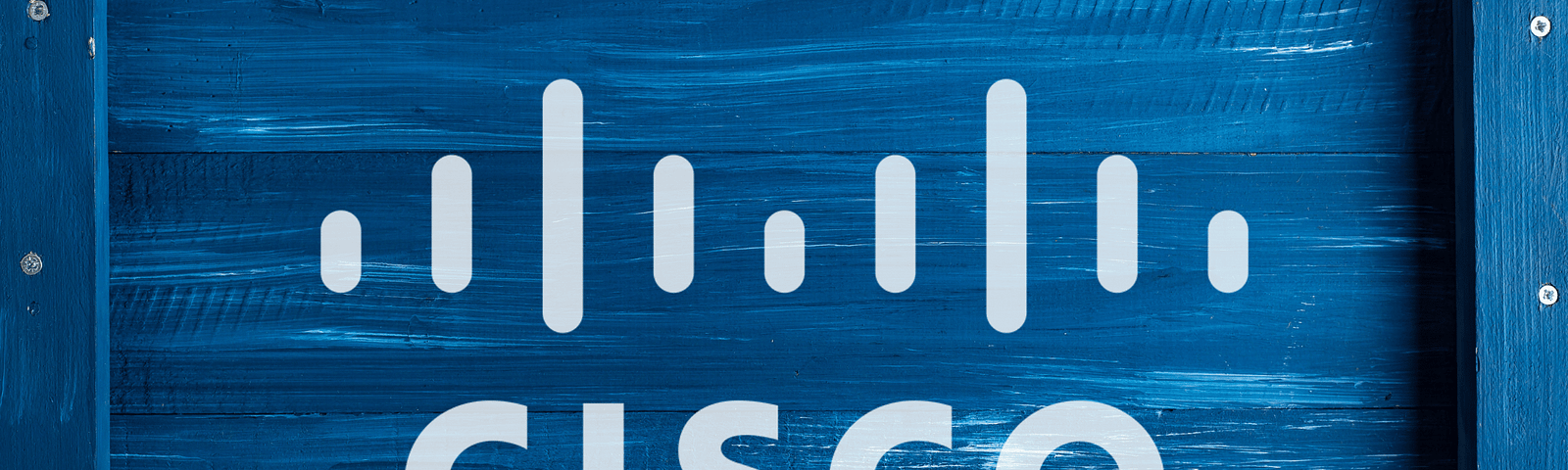 cisco logo on a blue wooden board