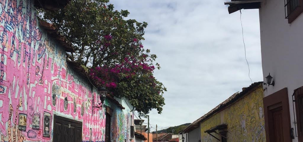 A colonial street in San Cristobal de las Casas, Mexico