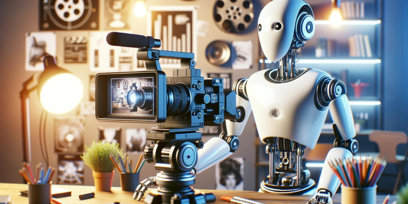 Modern Robot Filming a Video — Sora AI Video Might Be the Next Big Money Loophole