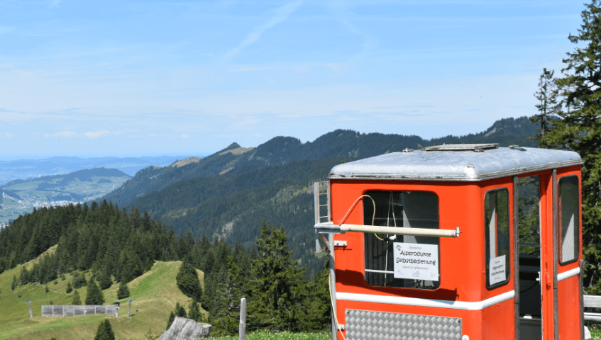 Mountain view with a cable car in the foreground — Moral Letters to Lucilius