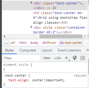 Bootstrap text-center class