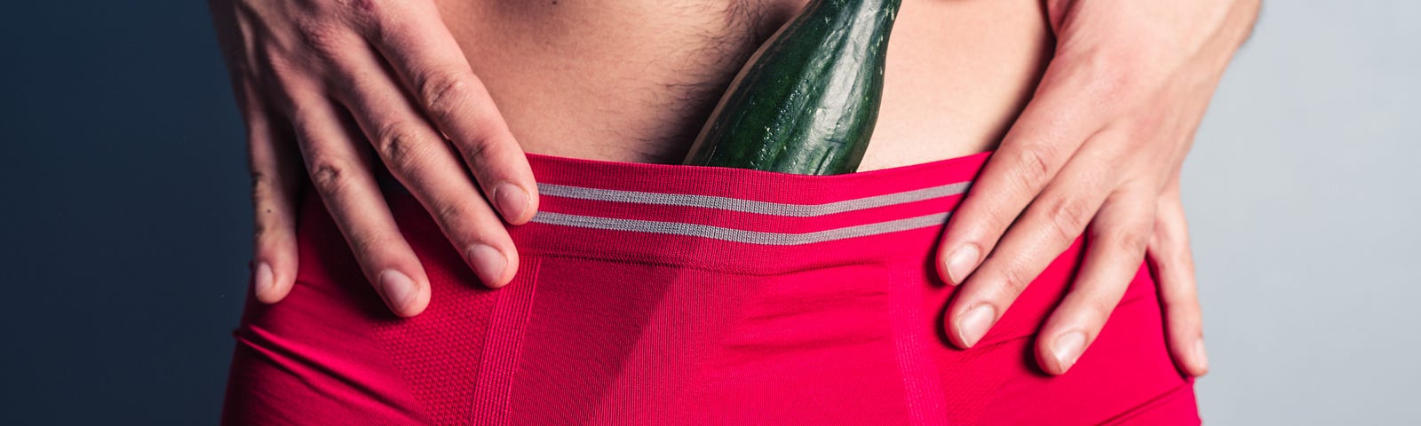 Man with a big cucumber in his pants (penis, penis size, big penis, big cocks)