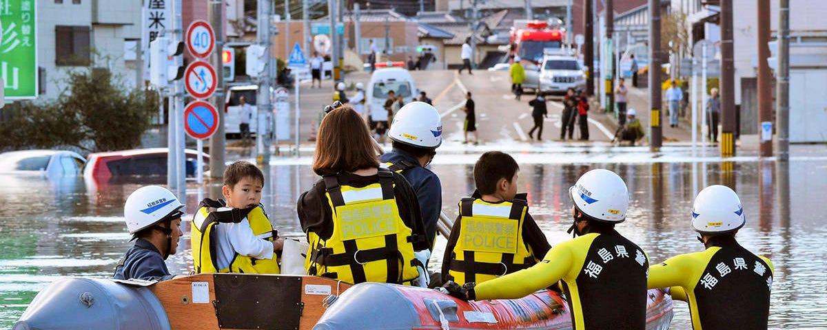 Flood rescue after 2019 typhoon in Japan