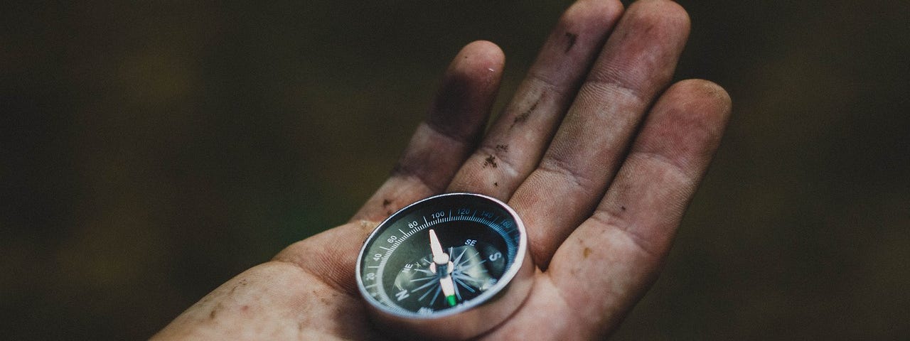 compass in an open palm