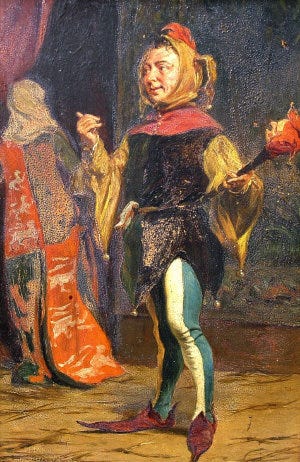 On oil painting of a Renaissance court jester