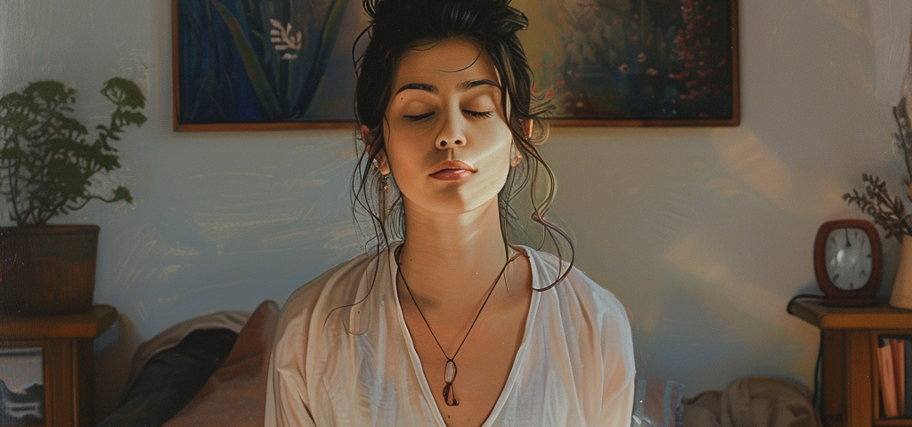 What Are You Supposed to Think While Meditating? A young lady meditates