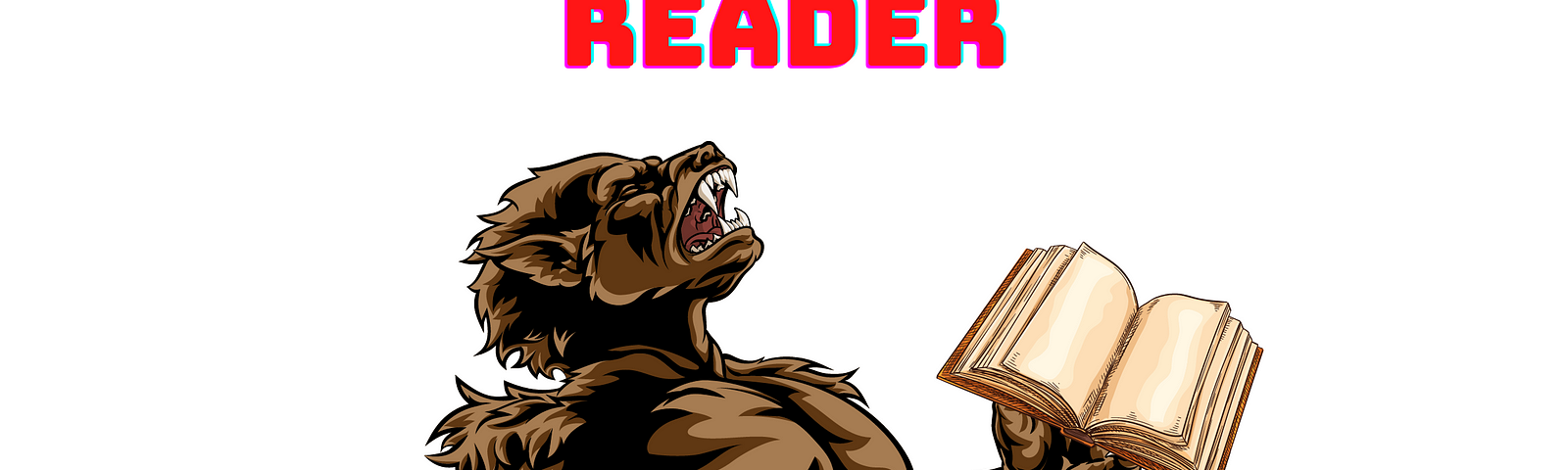 werewolf holding book and roaring