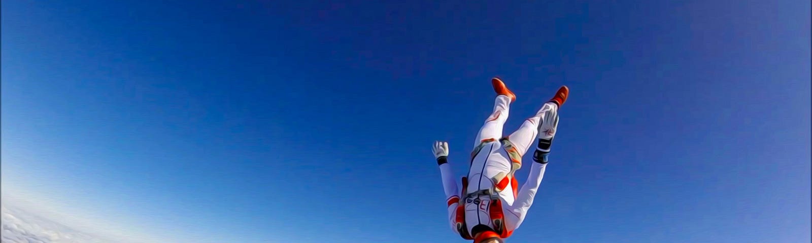 Extreme sports catapult. The sky is a working environment for a skydiver.Sports adrenaline. Beautiful views from the height of bird flight.