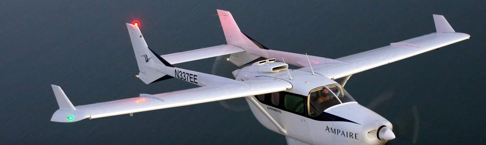 An overall view of the testbed hybrid-electric aircraft that started it all called the Eel.