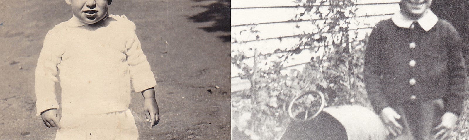 Two images of the author: ages 2 and 6.