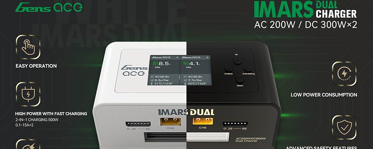 Gens Ace Announces The Newest Lipo Charger: Imars Dual