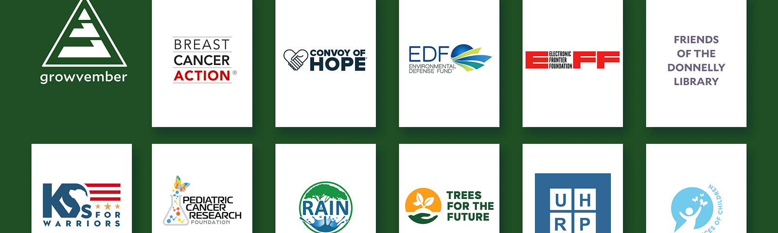 A list of Salad’s featured charities