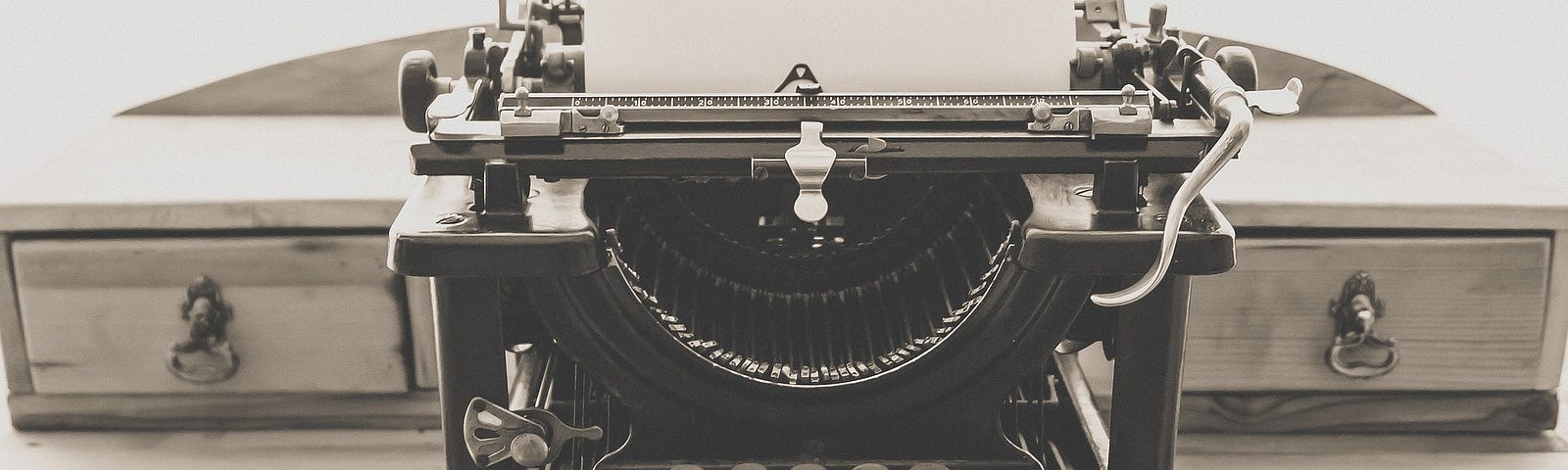 A black and white image of a typewriter.