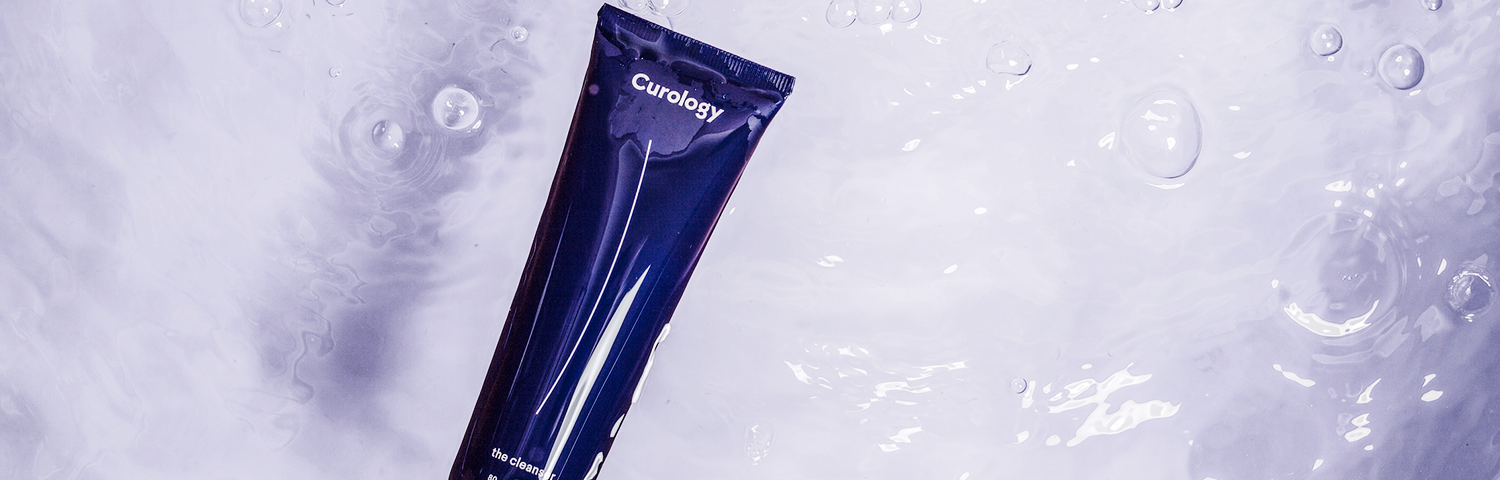 The Curology cleanser floating in water