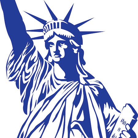 Vector drawing by the author, of the Statue of Liberty